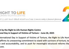 Official Statement from the Right to Life Human Rights Centre on the International Day in Support of Victims of Torture